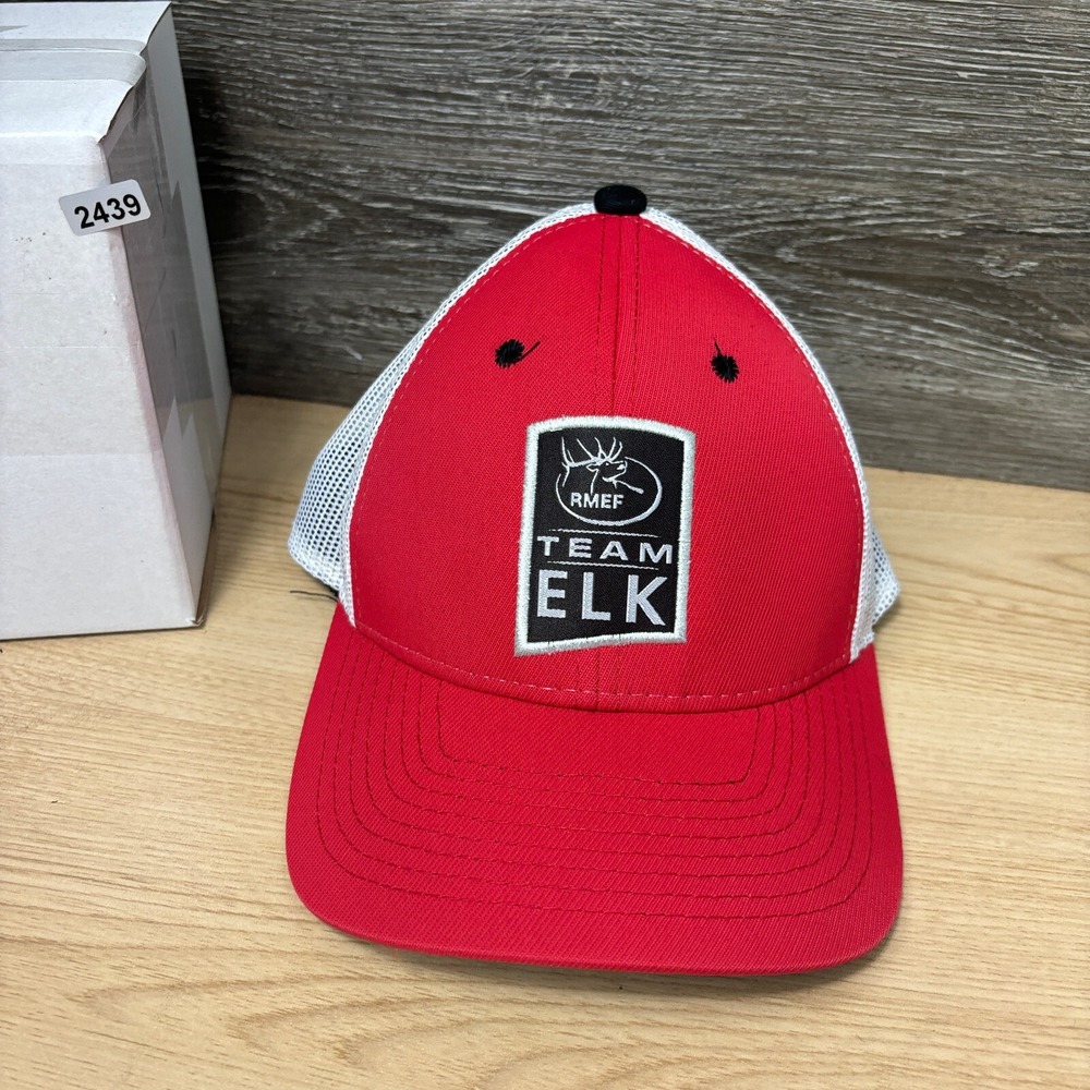 Rocky Mountain Elk Foundation Hat Cap Strap Back Red Team Elk RMEF Adjustable - Picture 11 of 11